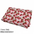 thumbnail image 5 of Fruit Floor Pillow Lounger Cover, Delicious Big Strawberries on Pink Background Tasty Juicy Ripe Summer Fruits, Nap Mat Printed Fabric Case for 5 Pillows, 88" x 27", Green Pink Red, by Ambesonne, 5 of 5