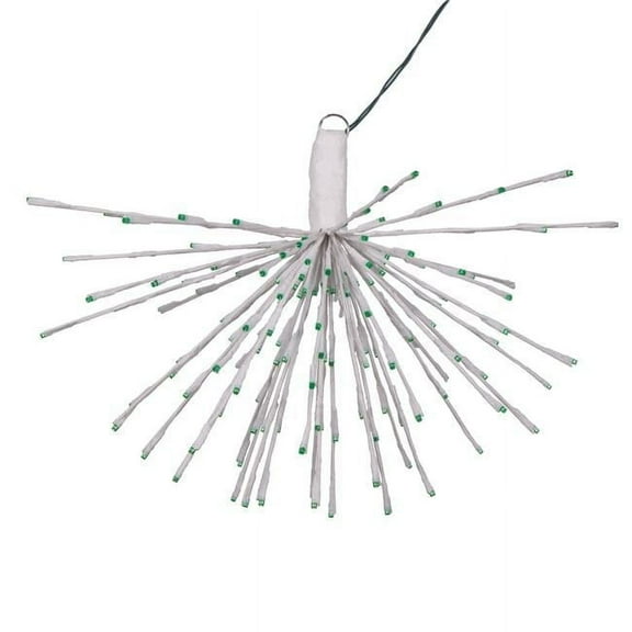 Vickerman 160 Lights x 24" White Starburst Green 5mm LED Lights, Plastic