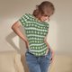thumbnail image 3 of Fotbe Light Green Squares Body de Mujer con Cuello Redondo y Mangas Cortas, Sin Mangas Ajustado, Suave, Cómodo y Básico-X-Large, 3 of 7