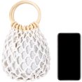 thumbnail image 4 of PIKADINGNIS Women Mini Clutch Tote Handbag Top-handle Bucket Drawstring Handbag Beach Woven Handmade Fishing Net Bag Pouch Purse, 4 of 6
