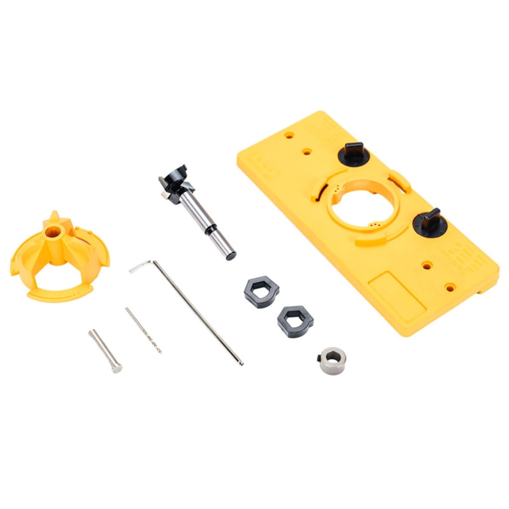 35mm Concealed Hinge Jig Boring Hole Drill Guide Cutter Bit Set Door Boring Hole Template and Bit for Cabinet Door