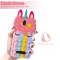 thumbnail image 3 of B-Wishy Para Blu View 2 Con Correa Fidget Stress Relief Phone Case Push Pop Bubble 3D Cartoon Funny Cute Silicone Cover Para Niñas Niños Adolescentes Funda Protectora Estética-Arco Iris (Rosa), 3 of 5