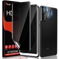 thumbnail image 1 of [2 + 2 Pack] Tauri Compatible with Samsung Galaxy S21 Plus 5G 6.7 - inch 2 Pack Flexible TPU Film Privacy Screen Protector + 2 Pack Camera Lens Protector Support Fingerprint Unlock Bubble Free--, 1 of 6