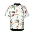 thumbnail image 3 of Uemuo Pretty Floral With Leaves Printed Regular Fit Short Sleeve Casual Hawaiian Shirt for Men,Aloha shirt,Tropical shirt,Floral print shirt,Vacation Beach shirt-X-Large, 3 of 9