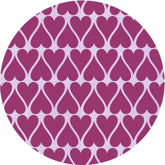 Ahgly Company Indoor Round Patterned Violet Purple Area Rugs, 5' Round