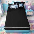 thumbnail image 4 of Manfei Ocean Axolotl Zipper Full Size Comforter Sets with Fitted Sheet and 2 Pillowcases,Magical Amphibian Zipper Bedding Set,Black Reversible,4pcs, 4 of 7