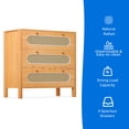 thumbnail image 4 of Dextrus 3 Drawer Vertical Dresser, Wood Storage Cabinet Chest of Drawers, Oak, 4 of 6