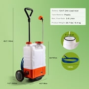 BENTISM Battery Powered Backpack Sprayer with Wheel 4 Gal Tank 0-94 PSI Adjustable