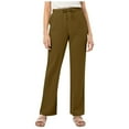 thumbnail image 5 of Women's Solid Color Casual Pants With Drawstring Waist And Pleated Linen Blend Trousers Sweatpants Tan Dress Pants for Women Straight Pants for Women Womens Casual Pants for Summer Womens Sweatpants, 5 of 5