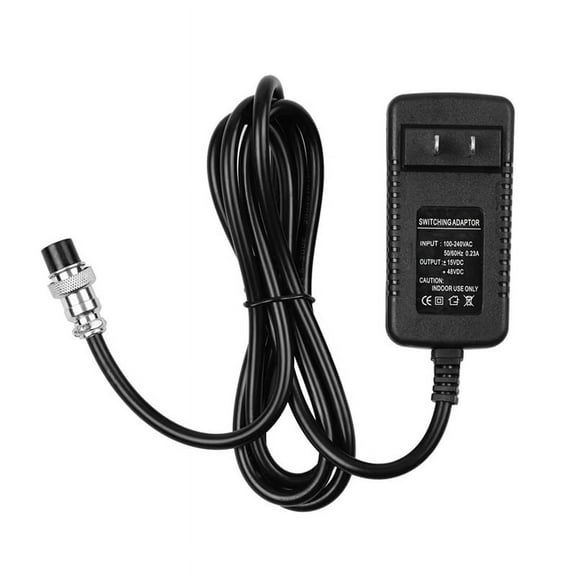 Mixing Console Mixer Power Supply AC Adapter 15V/48V 0.23A Universal 4-Pin Connector for 16 Channels Mixing US Plug,1 * Power Adapter,Black