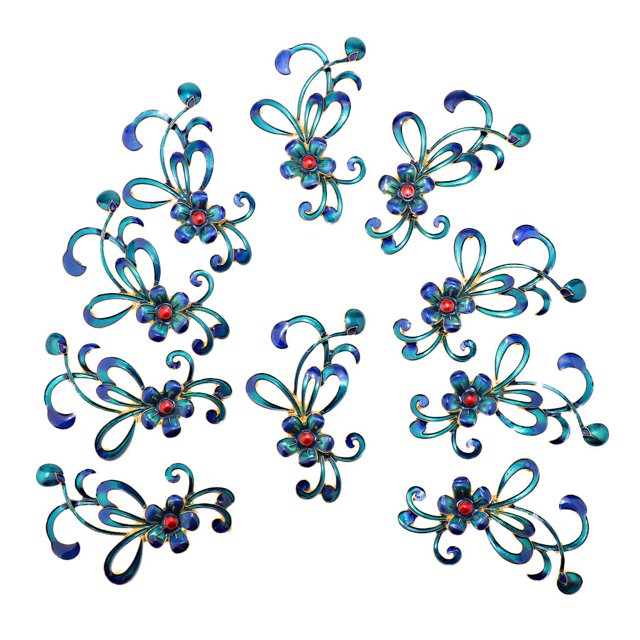 2 piezas de encanto de conector de collar con colgante de cloisonné para de novia chino, accesorios para la cabeza, hallazgos de joyerí flor azul Baoblaze Joyería de cloisonné para la mujer