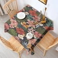 thumbnail image 2 of Pioneer Flower Floral Print Pattern Square Tablecloth,Waterproof Square Table Cover,Wipeable Spillproof Washable Table Cover for Home Kitchen Party Decor 52"x52"(132x132cm), 2 of 6