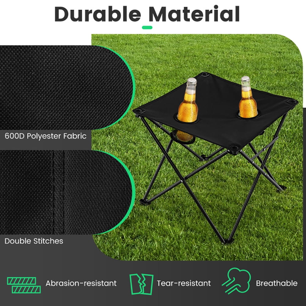 Aimee Lii Outdoor Folding Camping Chairs and Table Set with Carrying Bag, Portable Chairs for Adults, Black