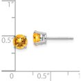 thumbnail image 2 of 14K White Gold 5mm Citrine Earrings (5 X 5) Made In India xe72wci, 2 of 5