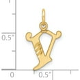 thumbnail image 4 of 14K Yellow Gold Diamond-Cut Letter V Initial Charm (Width 12.3) (Length 21) - Jbsp, 4 of 5