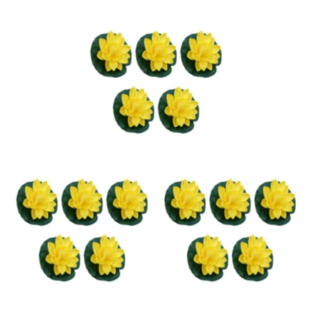 Youkk 5x Realistic Float Foam Lotuses Wide Application Easy To Clean Eco-friendly yellow 3Set