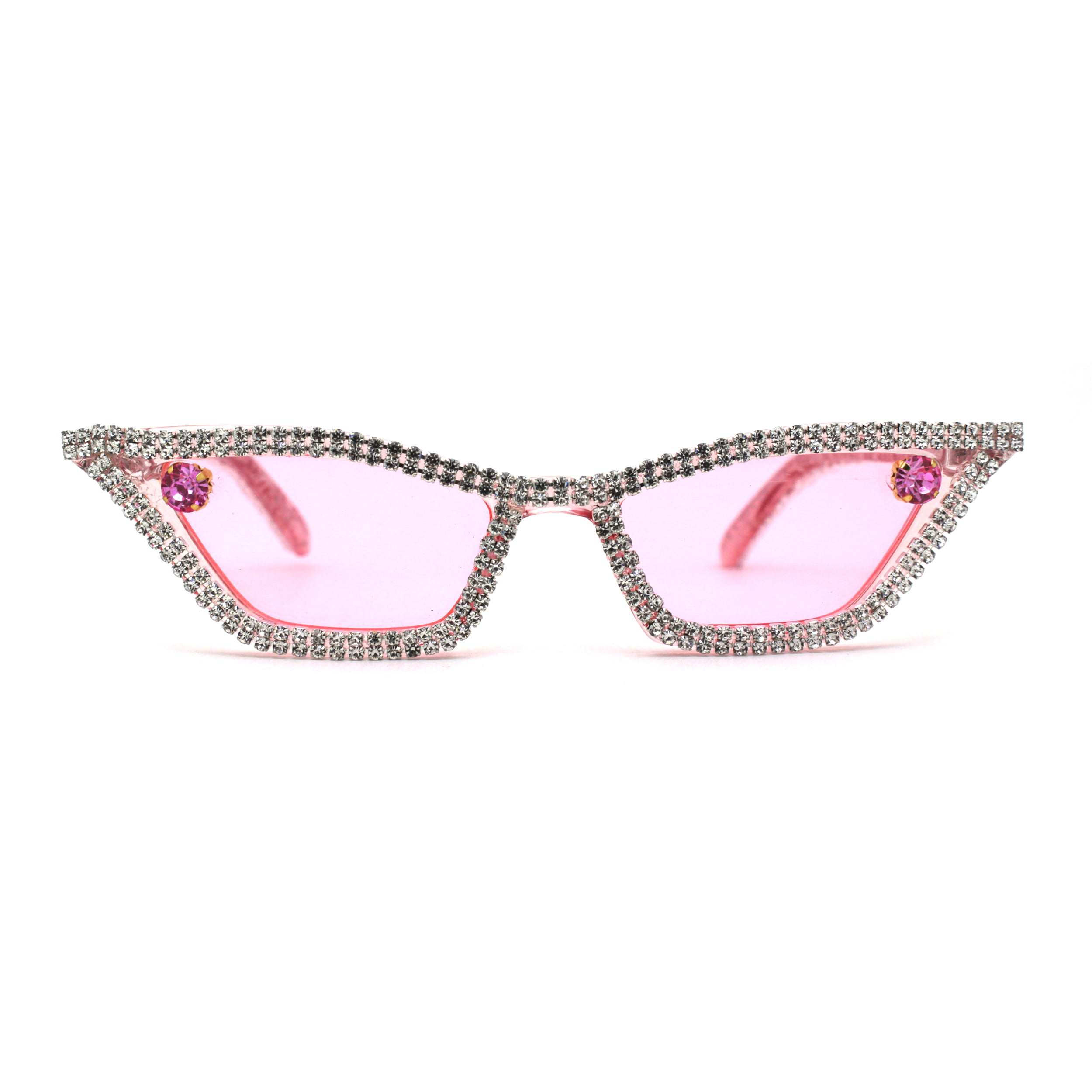 VG Eyewear Womens Rhinestone Jewel Bling Iced Out Cat Eye Diva Sunglasses 