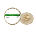 thumbnail image 1 of life energy progress bar hundred percent longevity elderly Round Metal Golden Pin Brooch Clip, 1 of 3