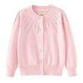 thumbnail image 6 of SGMVNU Little Girls & Big Girls Knit Cardigan Sweater, Toddler Button Down Knitwear Fashion Fall Cardigan Outerwear(Size 11-12 Years,Pink), 6 of 6