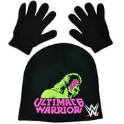 WWE Ultimate Warrior Beanie Glove Set Knit Wrestler Wrestling Entertainment TV