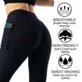 thumbnail image 3 of Pantalones de yoga para mujer Elásticos con bolsillos Entrenamiento Yoga Leggings para entrenamiento de ocio Hugtrwg Para estrenar, 3 of 9