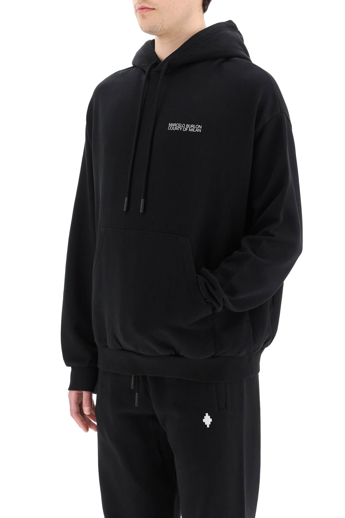 Marcelo Burlon County Of Milan Cross-Motif Hoodie, Size Small