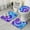 Purple Blue Tie, variant on Colorful Rainbow Tie Dye Spiral Pattern Bathroom Rugs Sets 3 Piece,Toilet Cover Set,Absorbent Non Slip Bathroom Mats Sets with U-Shaped Contour Rug Toilet Rug Set