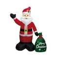 thumbnail image 4 of Papá Noel inflable de 120 cm (47,24 pulgadas) para decoración navideña de jardín. Incluye bolsa de regalo y luces LED. Ideal para fiestas, patios y ja, 4 of 9