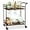 Brown, variant on ZYPPP Outdoor Mobile Patio Bar Cart, Home Bar Serving Cart, BBQ Side Table w/ 2 Tier Storage, Wine Rack, Lockable Wheels - Black