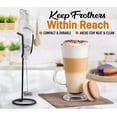 thumbnail image 5 of Zulay Kitchen Espumador de leche para soporte de café, capacidad para múltiples tipos de espumadores de café, soporte resistente ideal para espumadores de mano, soporte ultra negro, 5 of 5