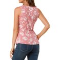 thumbnail image 4 of INSPIRE CHIC Women's Summer Tops Sleeveless V Neckline Wrap Tie Waist Tops L Pink Flower, 4 of 8