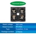 thumbnail image 3 of Unique Bargains Bloc de Jonction 500V 60A Double Rangée 2 Positions Bande de Barrière Électrique à Vis 2 Pack, 3 of 5