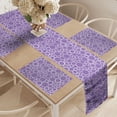 thumbnail image 2 of Ambesonne Mauve Table Runner & Placemats, Abstract Fractal Circles, Placemat 4 pcs + Runner 16"x90", Violet White, 2 of 2