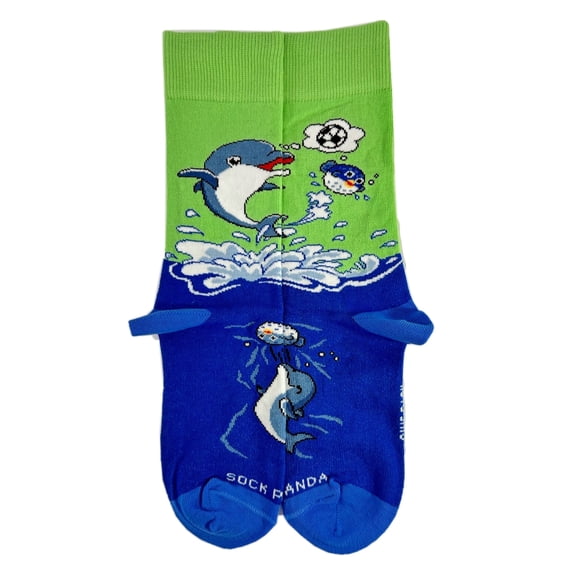 Dolphins and Soccer Socks from the Sock Panda (Adult Small - Shoe Sizes 2-5)