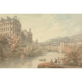 thumbnail image 2 of Thomas Hearne 18x13 Black Ornate Wood Framed Double Matted Museum Art Print Titled - View of Bath from Spring Gardens (1790), 2 of 5