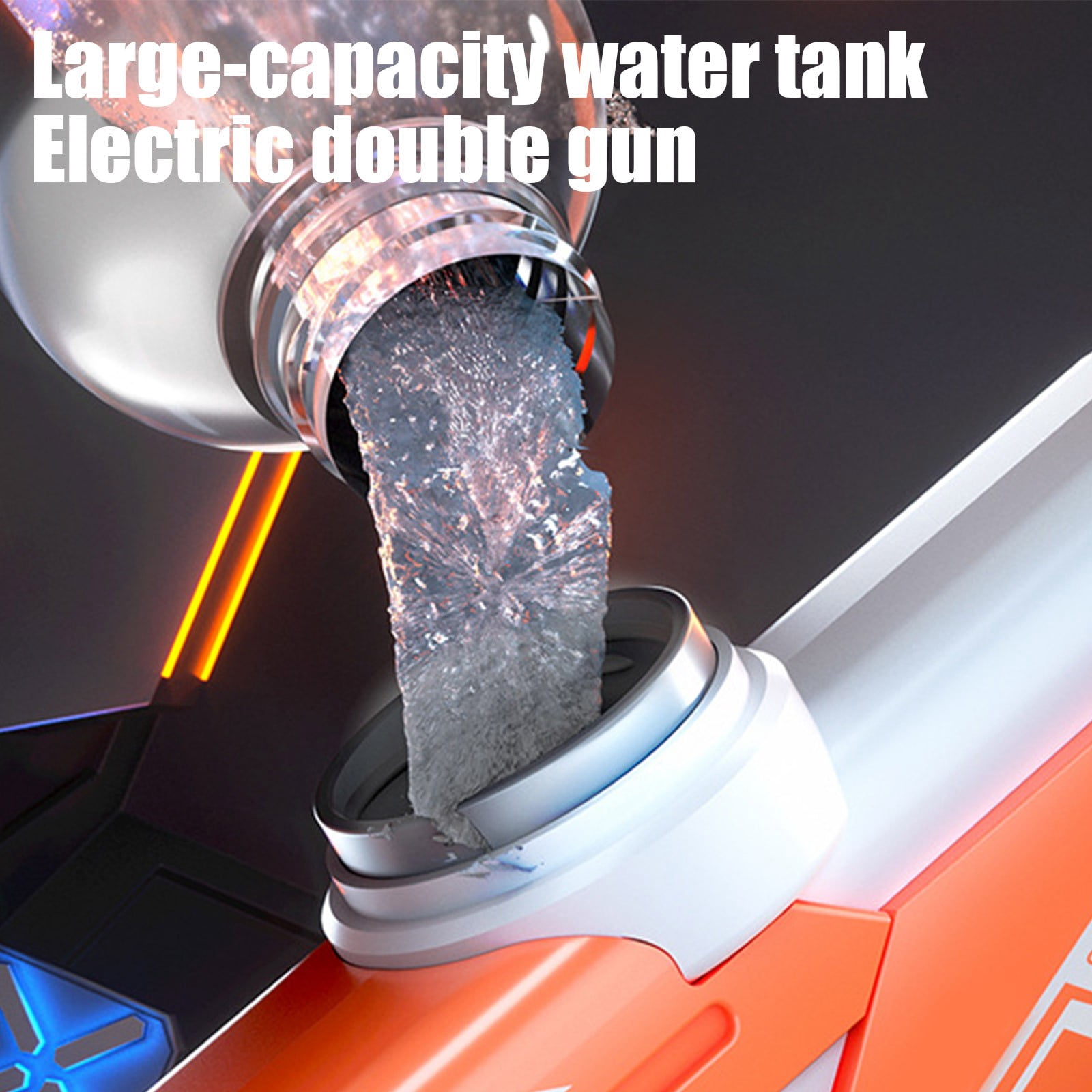Dual Electric and Manual Water Blaster Guns with Large Water Storage Tank, Rechargeable Power, Mother Child Design for Splash Battles, Outdoor Water Fights, Pool Parties and Summer Backyard Fun