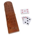 thumbnail image 2 of Pacific Shore Games Juego de mesa de madera Cribbage, nogal teñido, 3 pistas continuas para almacenamiento de tarjetas de 2-3 jugadores, 2 of 8