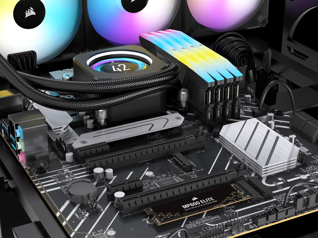 Corsair MP600 Elite M.2 2280 2TB PCI-Express 4.0 x4, NVMe 1.4 3D TLC Internal Solid State Drive Up to 7000 MB/sec (SSD) CSSD-F2000GBMP600ENH