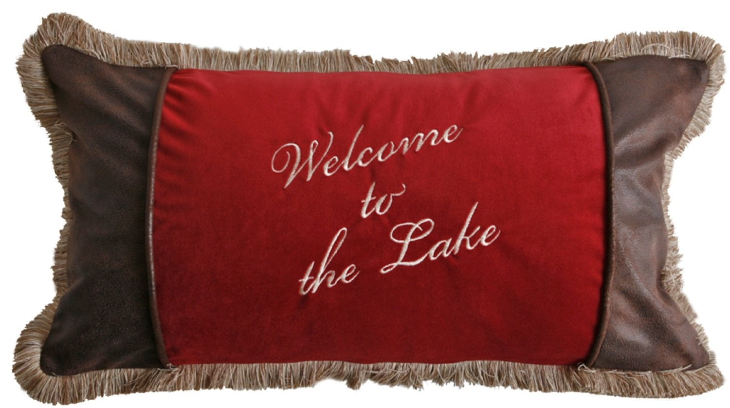 Carstens Red To The Lake Rustic Cabin Pillow 14" x 26