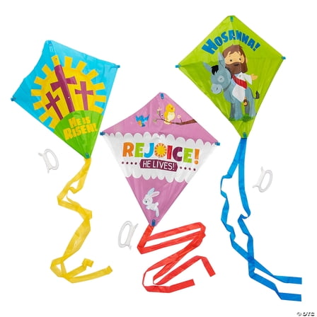 He Lives Kites with Tail - 12 Pieces for Faith-Inspired Fun