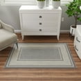thumbnail image 4 of Ottomanson Border Area Rug 3'3" x 4'7" - Non Slip Low Pile Carpet, Light Gray, 4 of 12