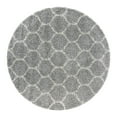 thumbnail image 3 of Unique Loom Trellis Shag Collection Area Rug - Ruby (6' Round Gray/Ivory), 3 of 12