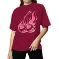 thumbnail image 2 of Flaming Retro Cherries Art Women's T-shirt, 2 of 3