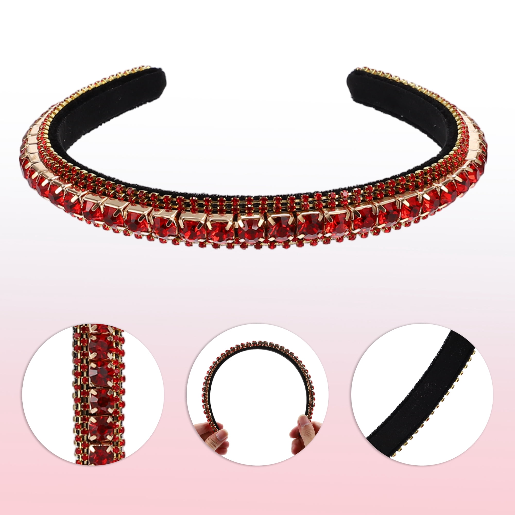 Unique Bargains Decor Hairbands for Women Daily Wear Birthday Parties Red