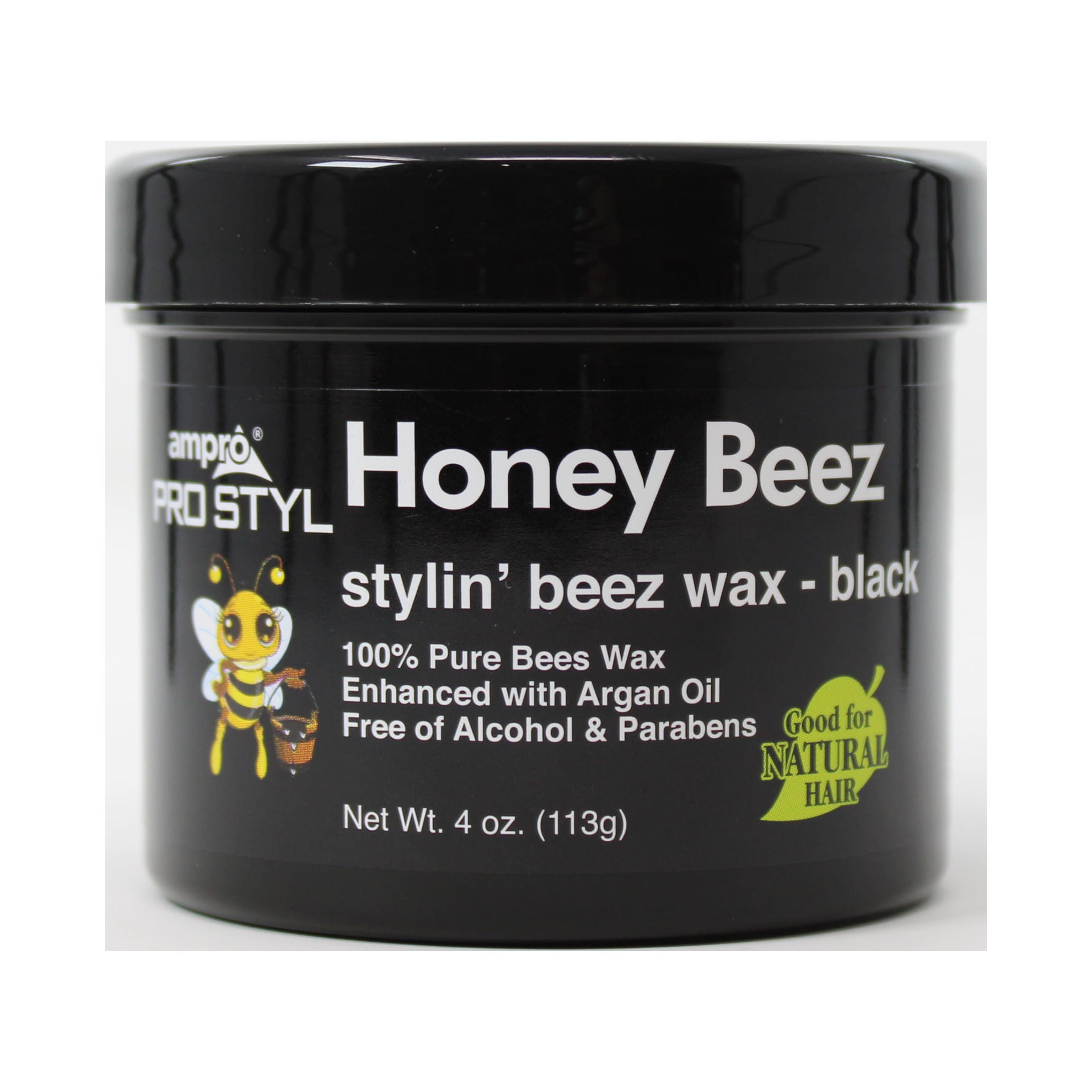 Ampro Honey Beez Stylin Beez Wax black, 4 Oz., Pack of 6