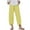 Yellow, variant on Diufon Plus Size Pants for Women Solid Color Capris Pants Linen Wide Leg Pants with Pockets