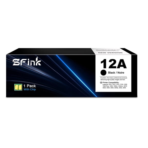 12A Q2612A Toner Cartridges (1 Pack Black) Compatible for HP12A for Laserjet 1010 1018 1020 1022n 1022nw 3015 3050 3052 3055 Printer