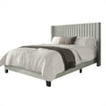 thumbnail image 4 of Home Design Ashland Twin Velvet Upholstered Panel Bed Frame with Wingback Headboard and Foam Padding, Light Gray, Easy Assembly, 4 of 11