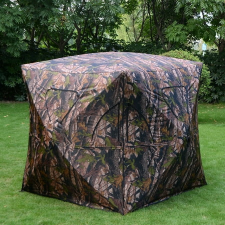 Costway Ground Hunting Blind Portable Deer Pop Up Camo Hunter Weather Proof Mesh (Best Portable Hunting Blind)