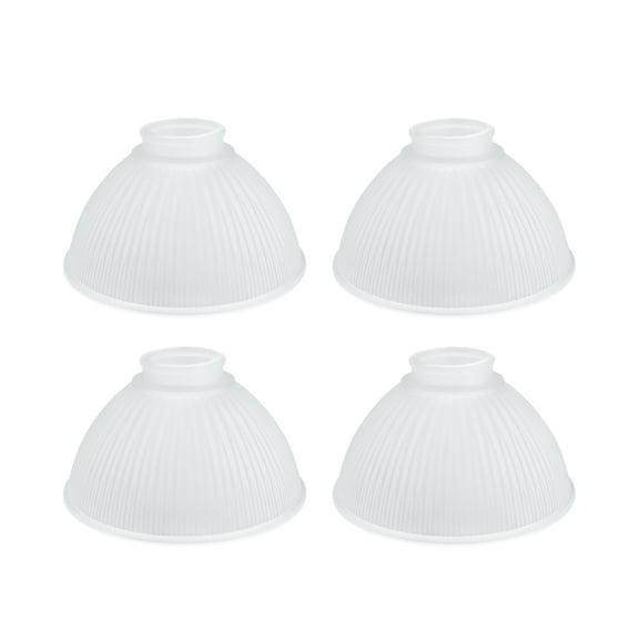Aspen Creative 23086-4 Transitional Style Replacement Dome Shaped Frosted Ribbed Glass Shade, 2 1/8" Fitter Size, 3 3/4" high x 6 1/2" diameter, 4 Pack